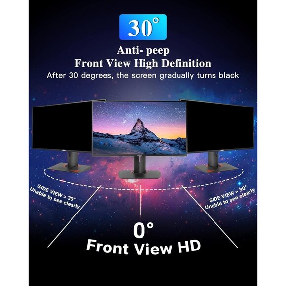 [2-Pack] 24" Computer Privacy Screen Filter for 16:9 Widescreen Removable - Picture 4 of 10